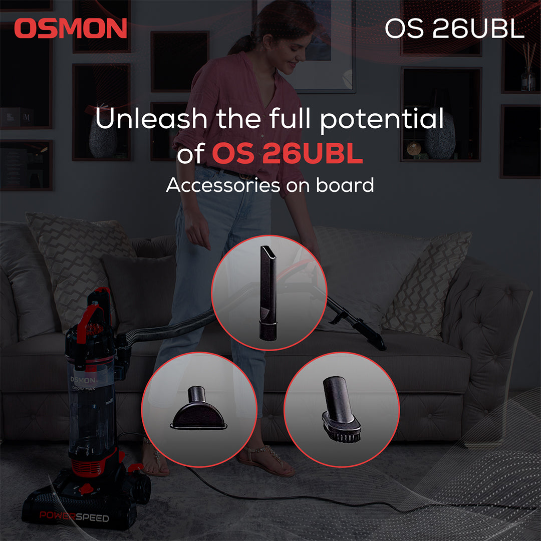 This contains the Accessories on board with Osmon 26UBL like 3 different brushes to clean multiple surfaces 