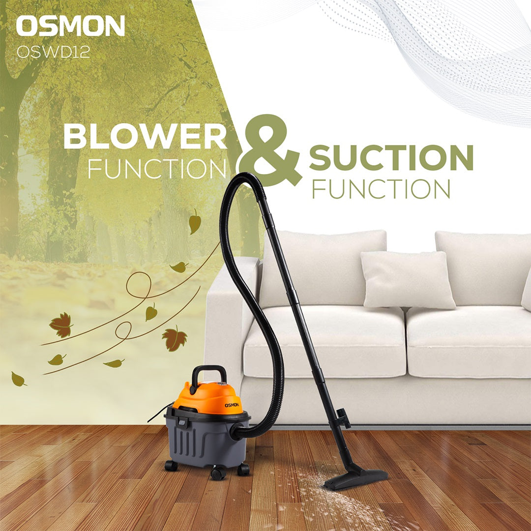 This image shows the Osmon WD12 vacuum function of Blower and suction  