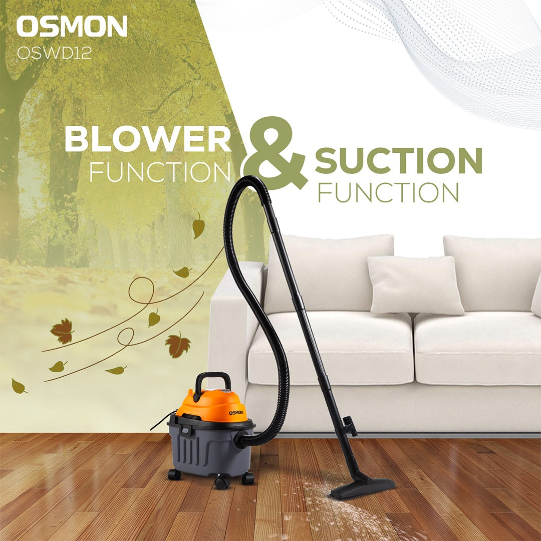 This image shows the Osmon WD12 vacuum function of Blower and suction