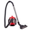 A visually striking red and black vacuum cleaner, the Osmon 1400 Watt Bagless Cyclonic Vacuum Cleaner, simplifies your cleaning routine.
