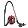 A visually striking red and black vacuum cleaner, the Osmon 1400 Watt Bagless Cyclonic Vacuum Cleaner, simplifies your cleaning routine.